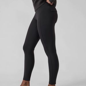 Athleta Delancy tights, black xxs, and Herringone xs